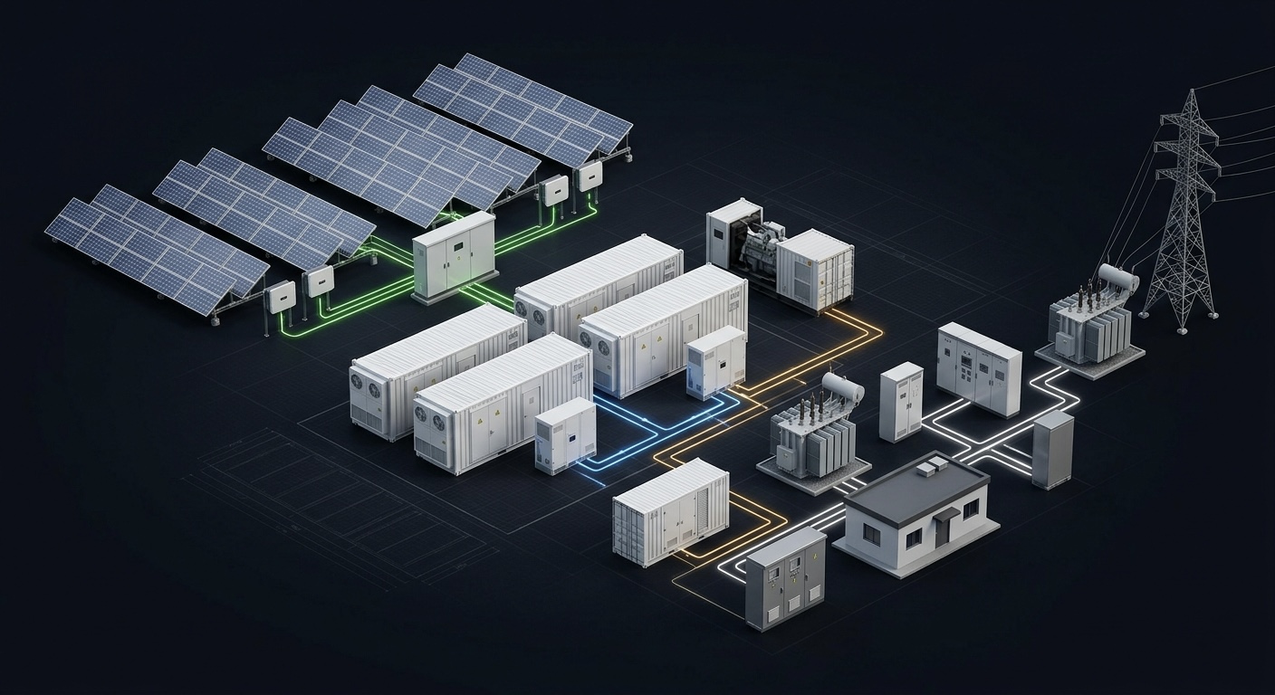 Integrated solar, storage, and grid power system
